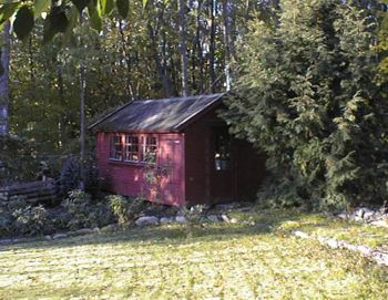 Photo of the workshop in the garden, Jeløy